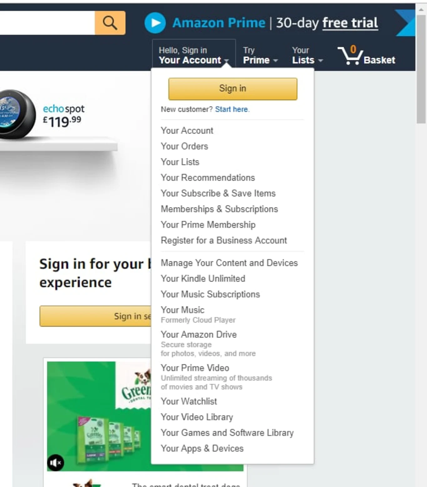 image for content hub page: Your Amazon Account