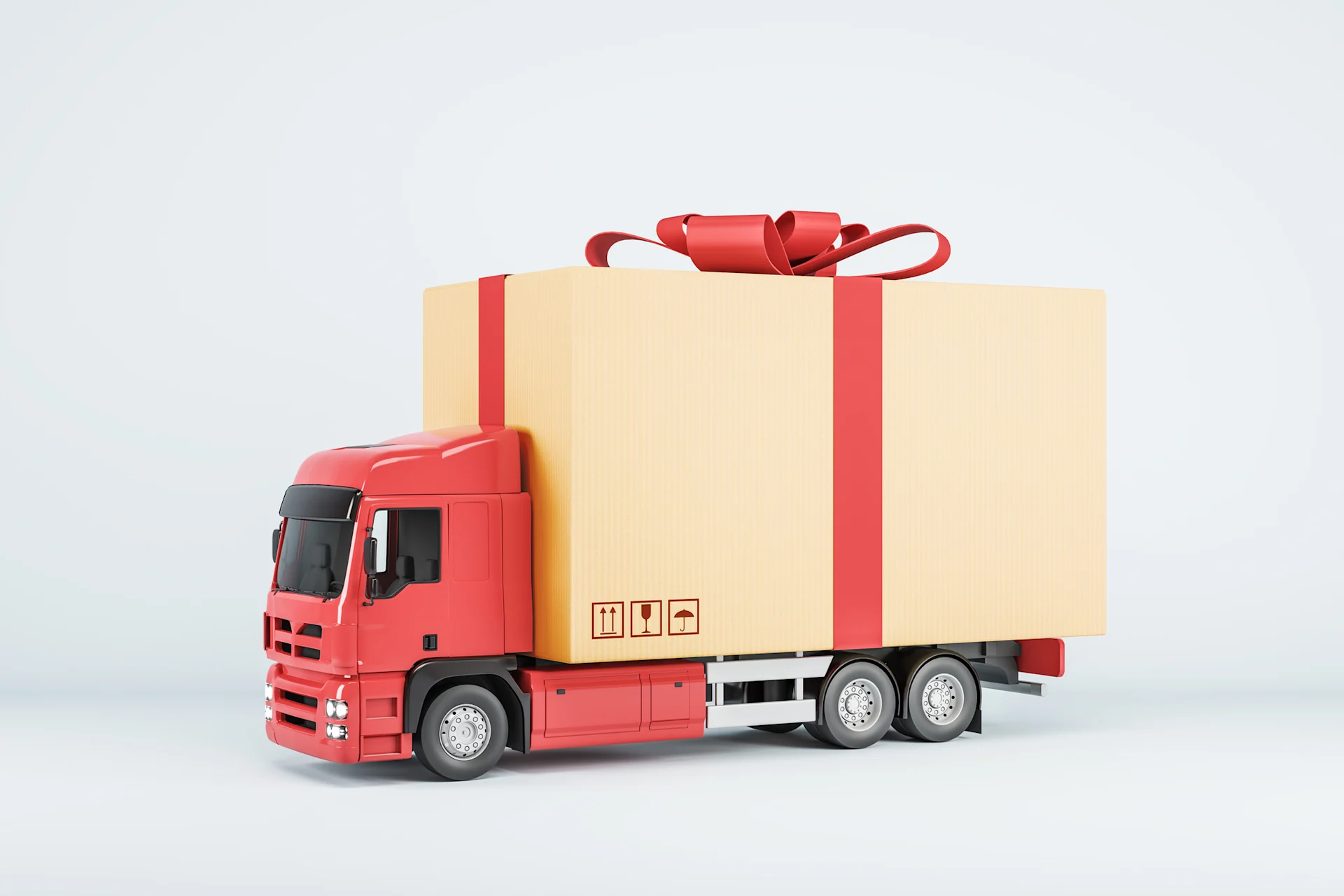 Parcel gift on van