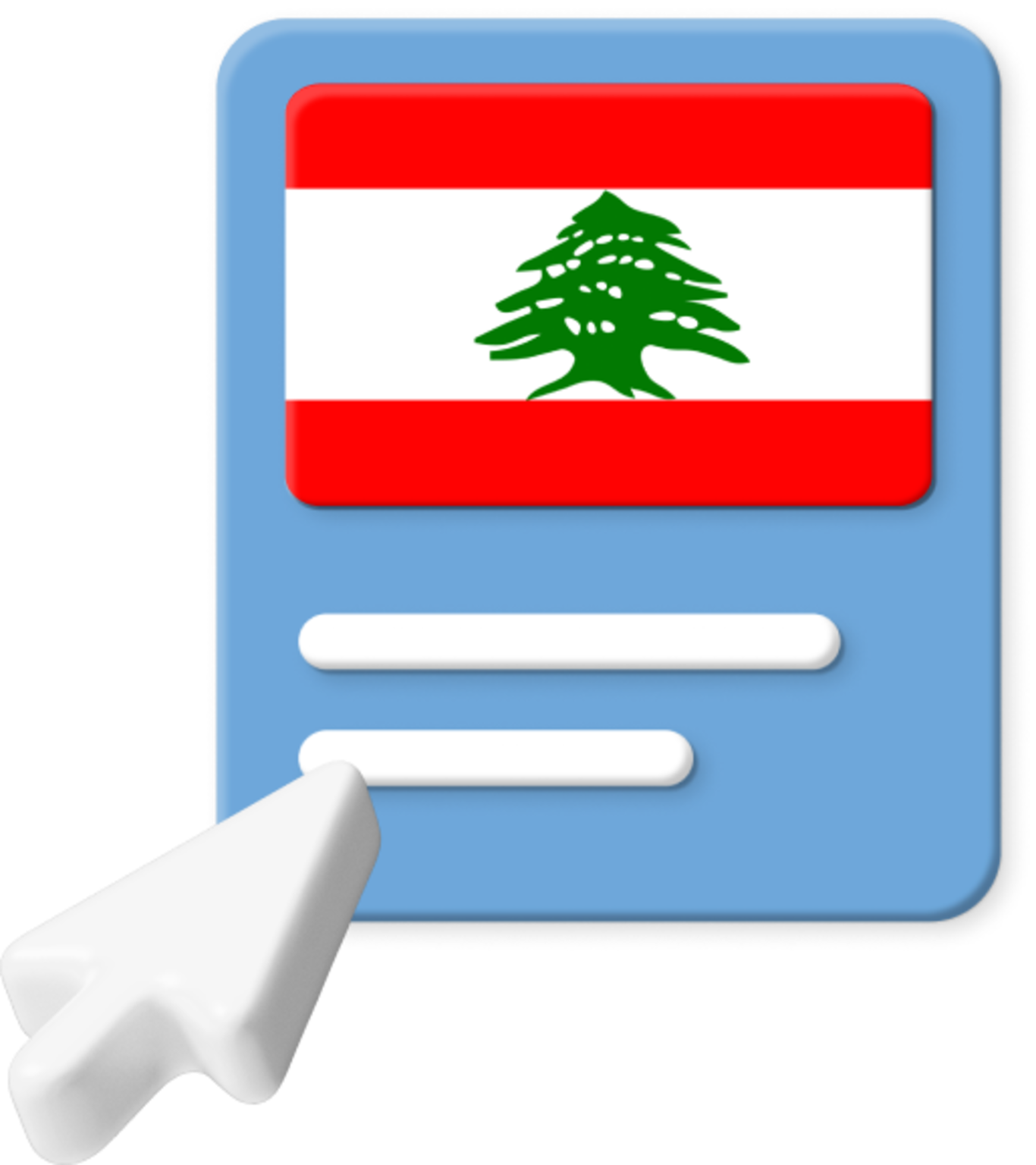 Lebanon flag with large cursor icon