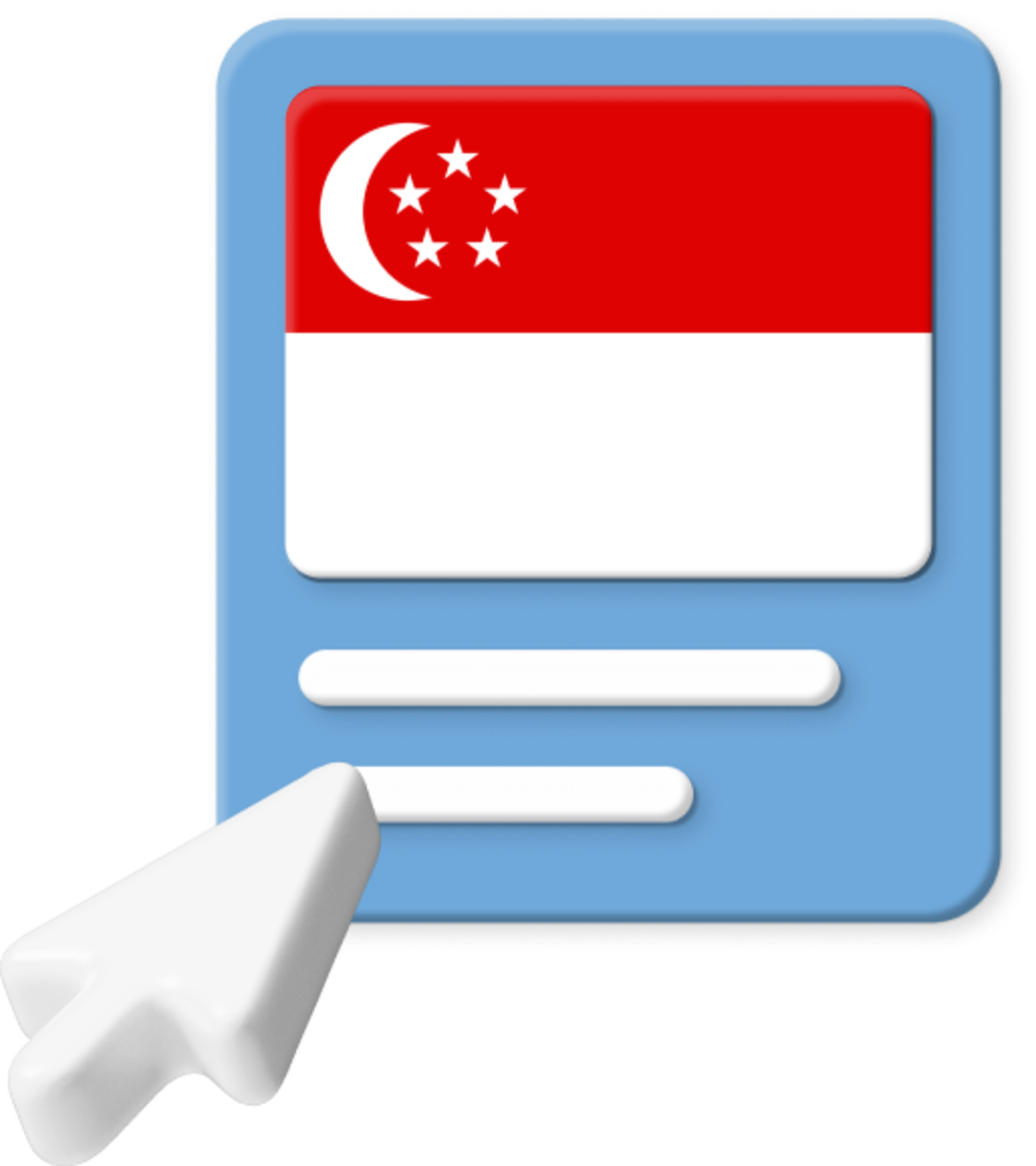Singapore flag with pointer