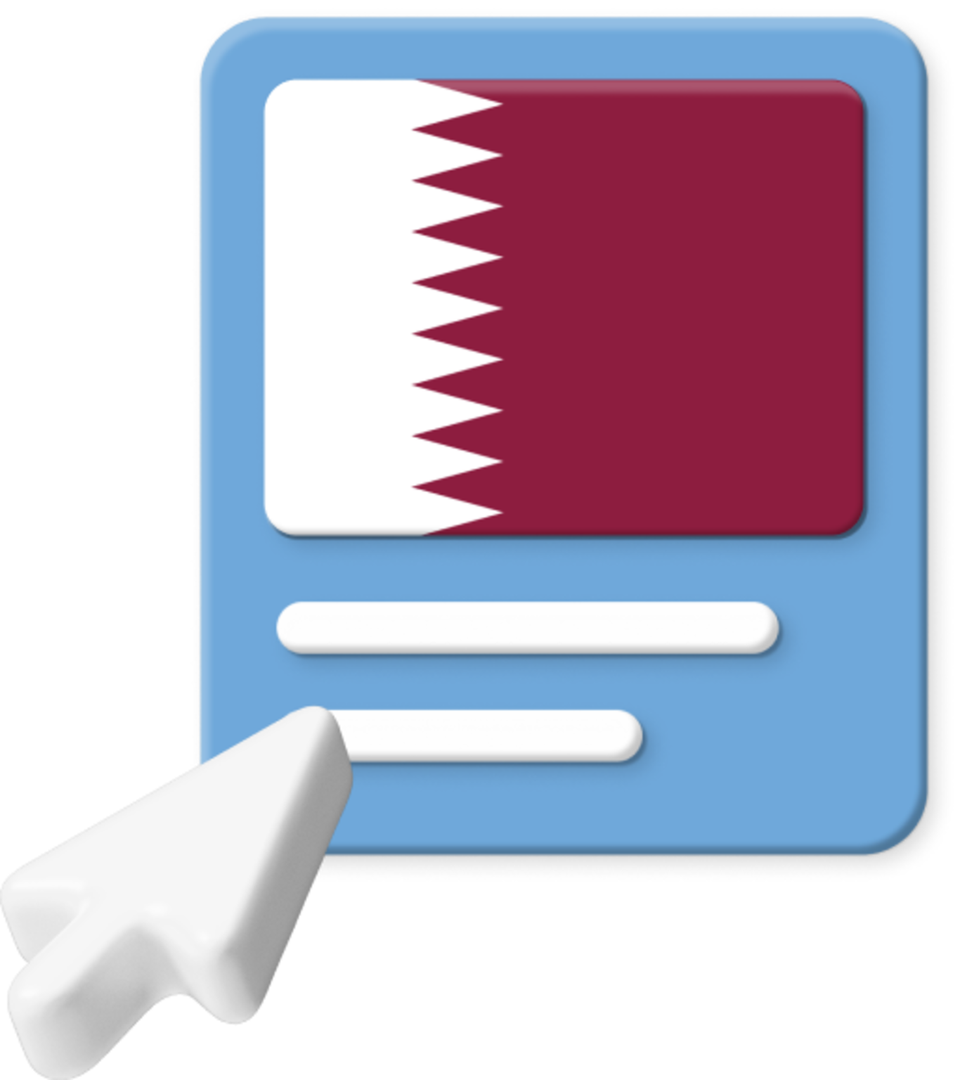 Qatari flag with pointer