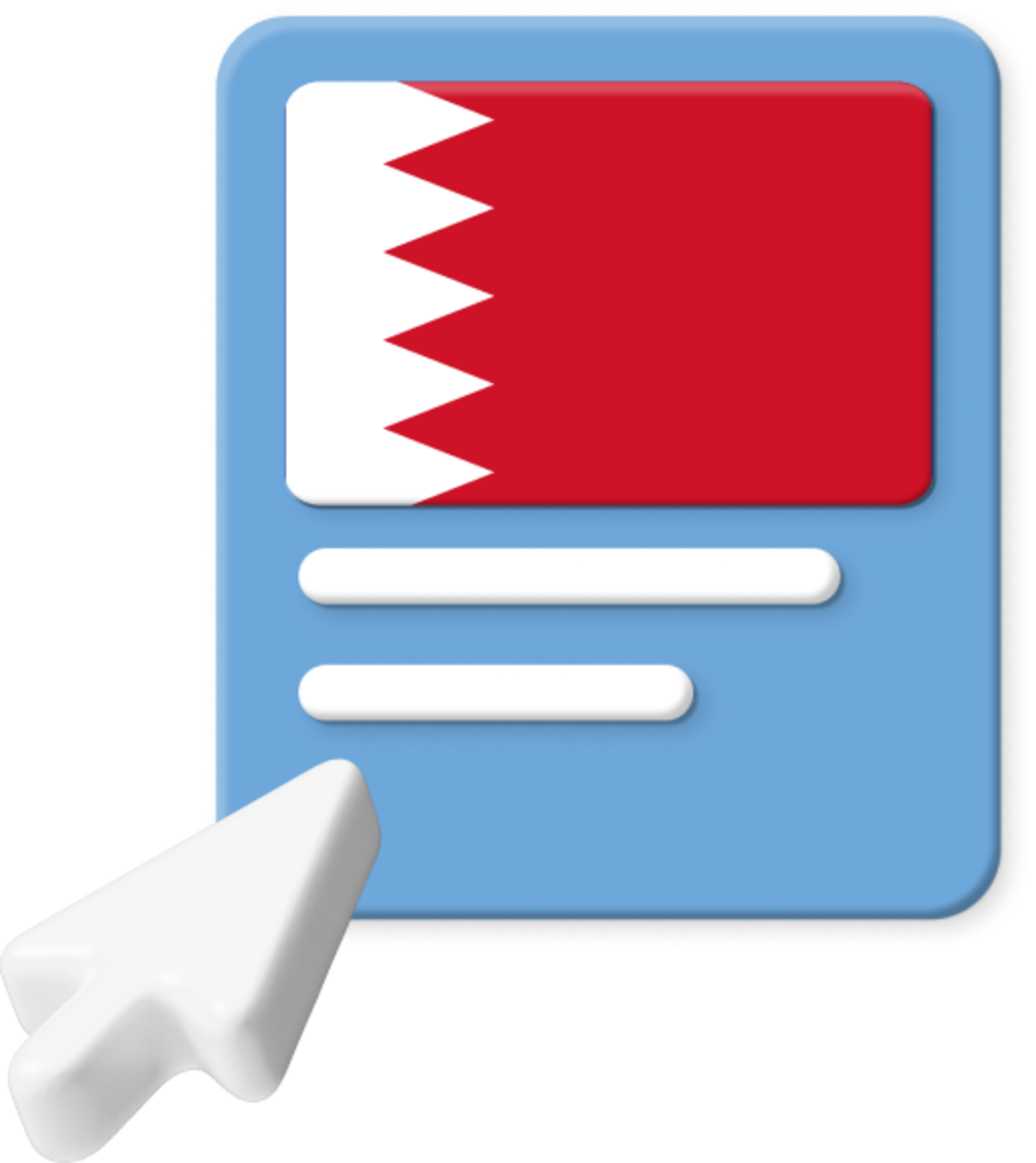 Bahrain flag in box with cursor graphic