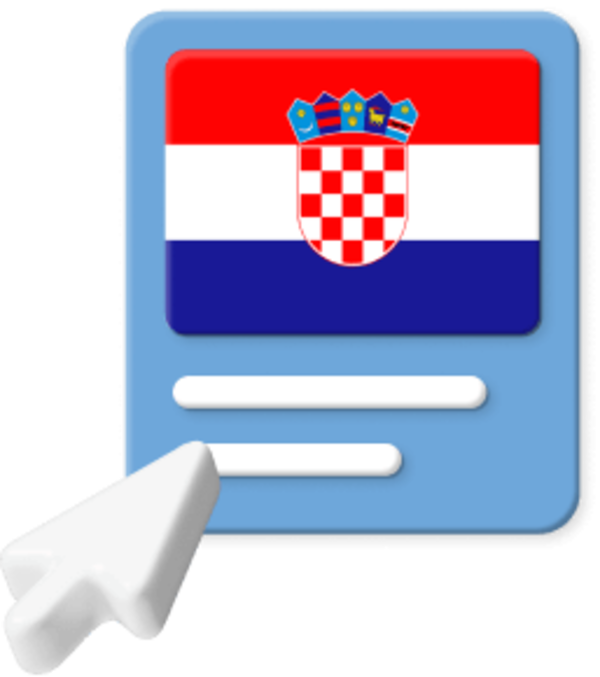 Croatian flag with pointer