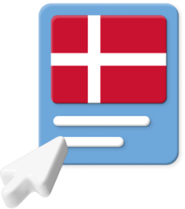 Danish flag with pointer
