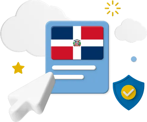 Dominican Republic flag on webpage graphic
