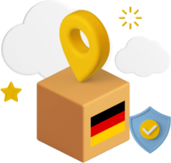 Box with German flag on