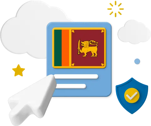 Sri Lanka flag with icons