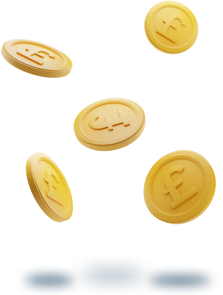 Animated coins with shadow underneath