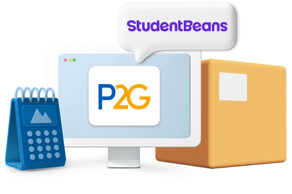 Monitor with animated box and 'StudentBeans' logo