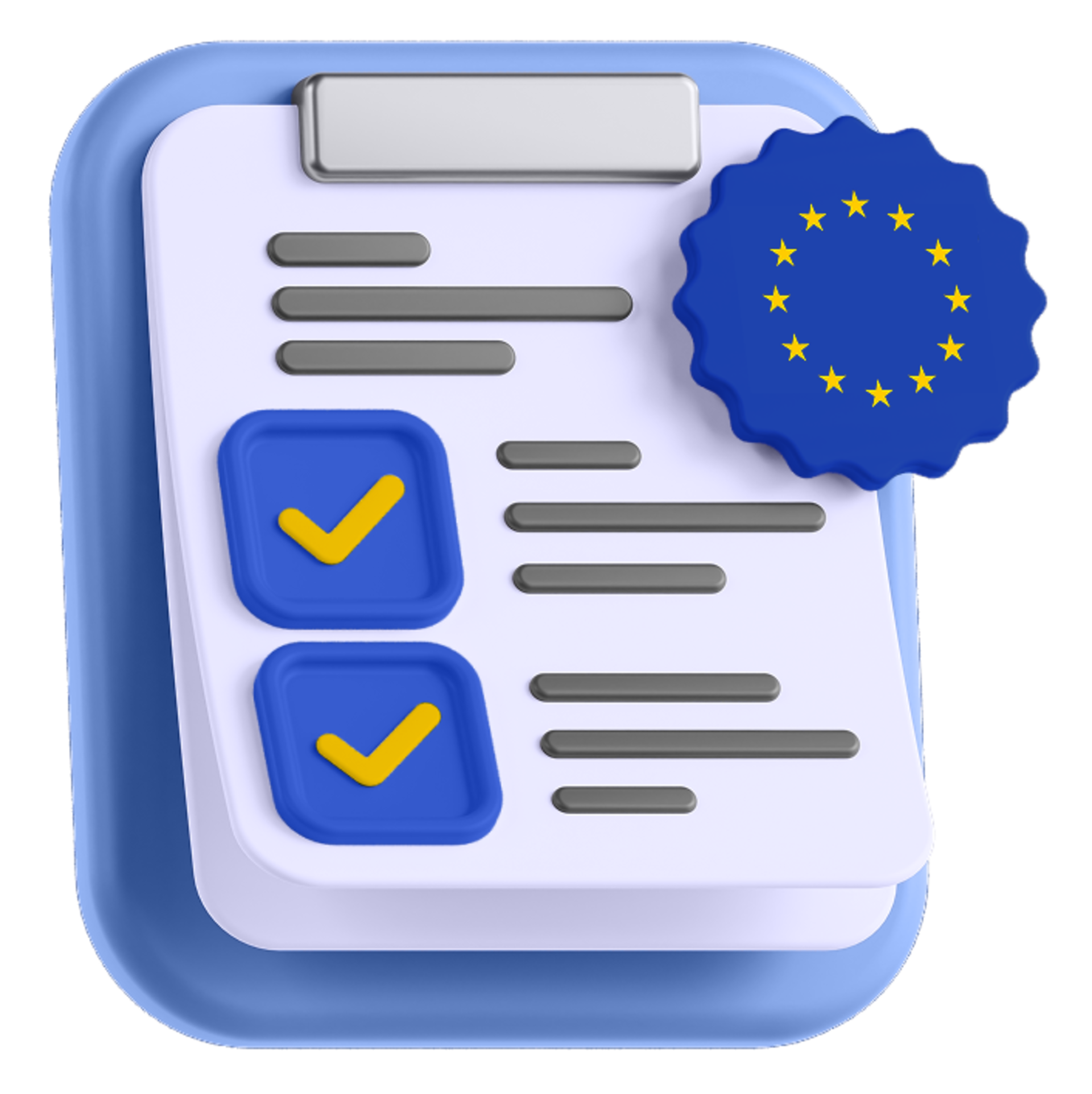 Graphic of checklist with EU flag