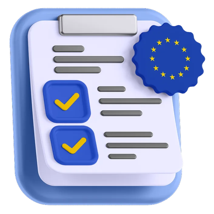 Graphic of checklist with EU flag