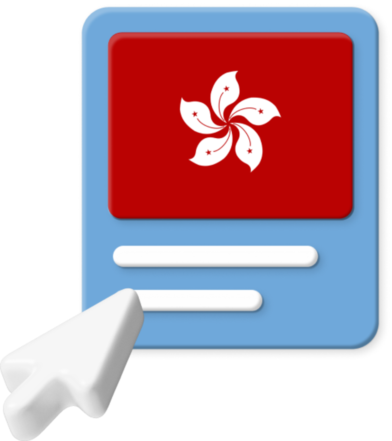 Hong Kong flag with pointer