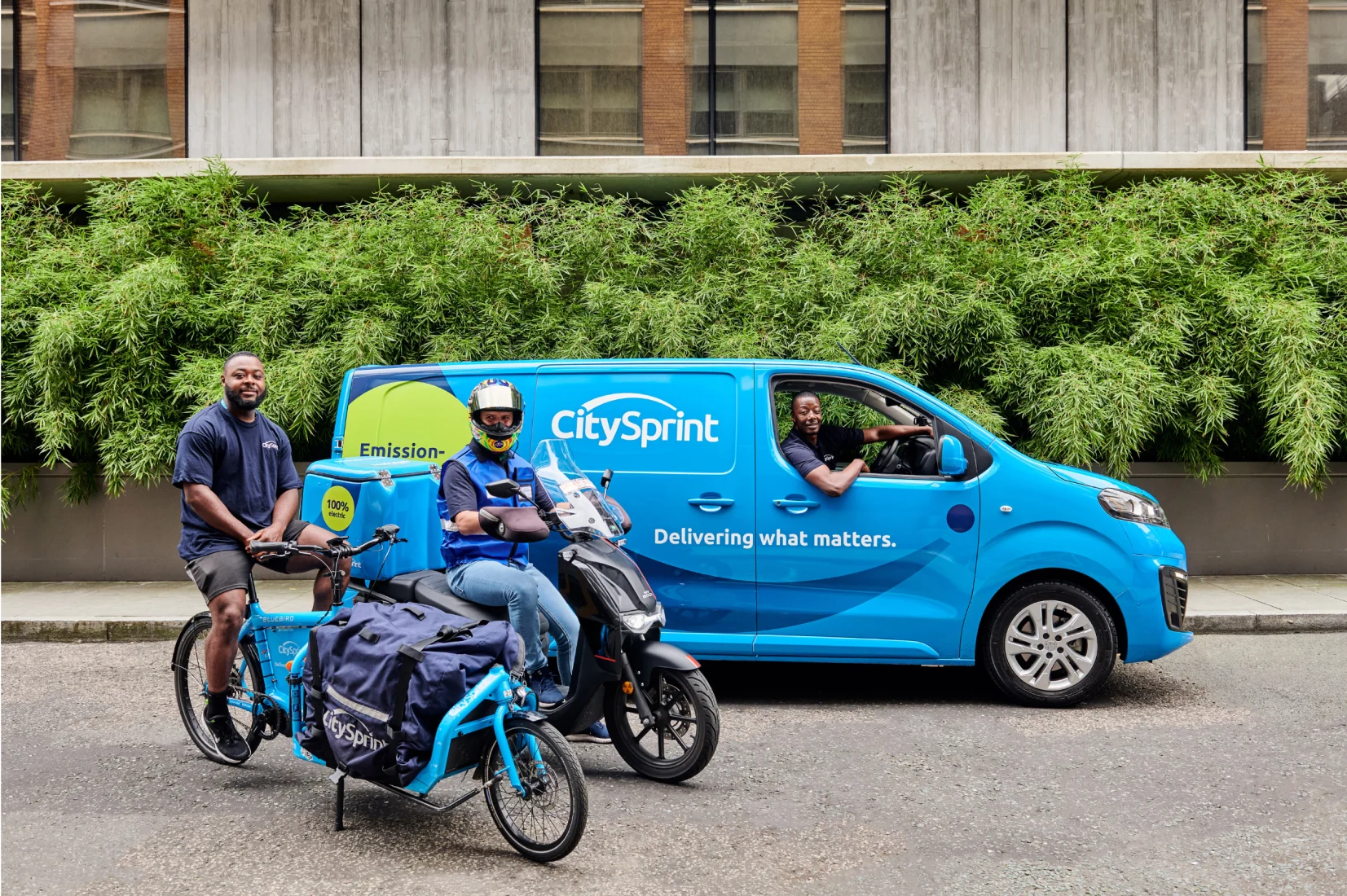 Citysprint courier van and bike
