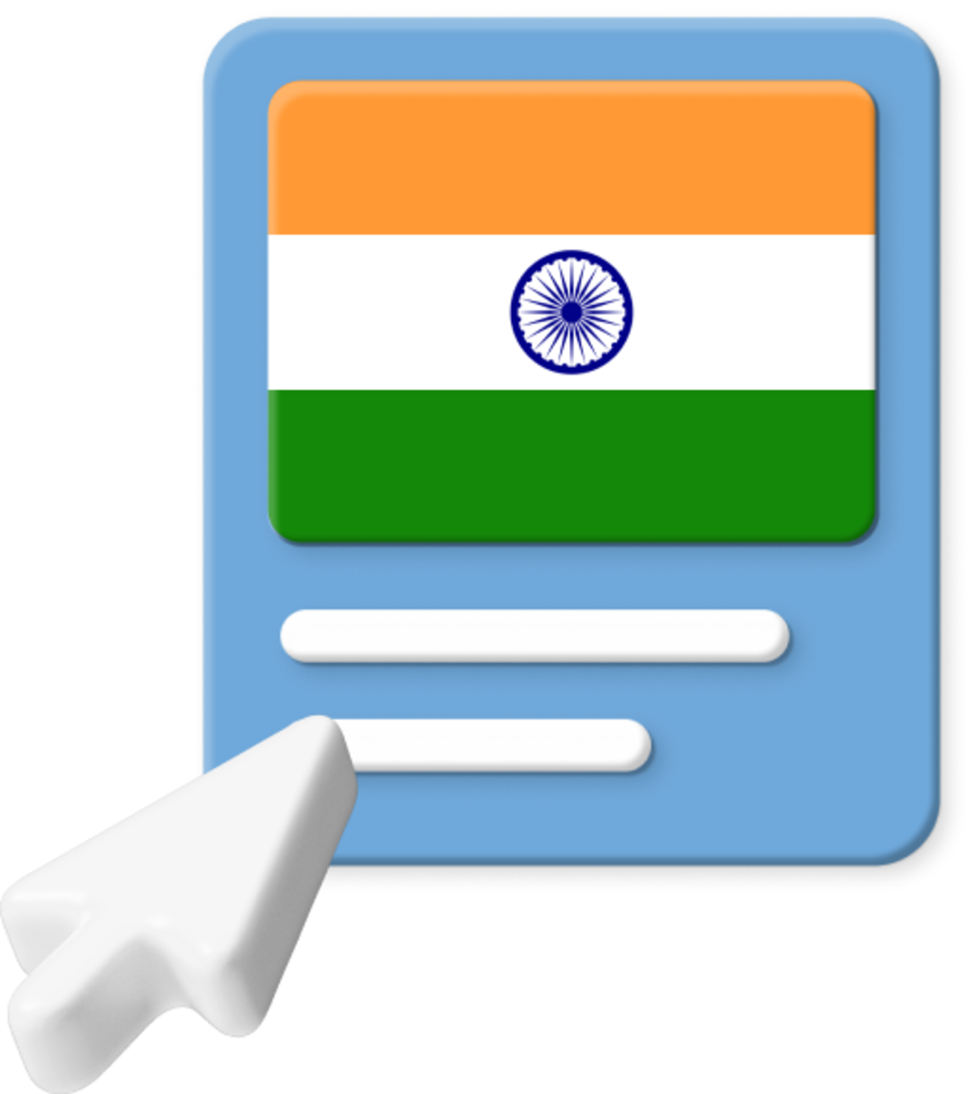 Indian flag with pointer