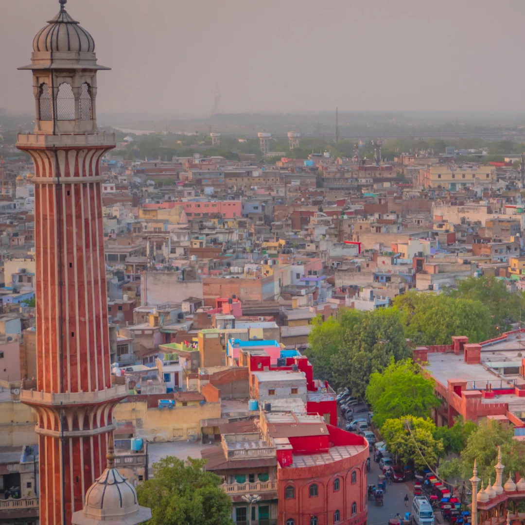 Aerial view of an Indian city
