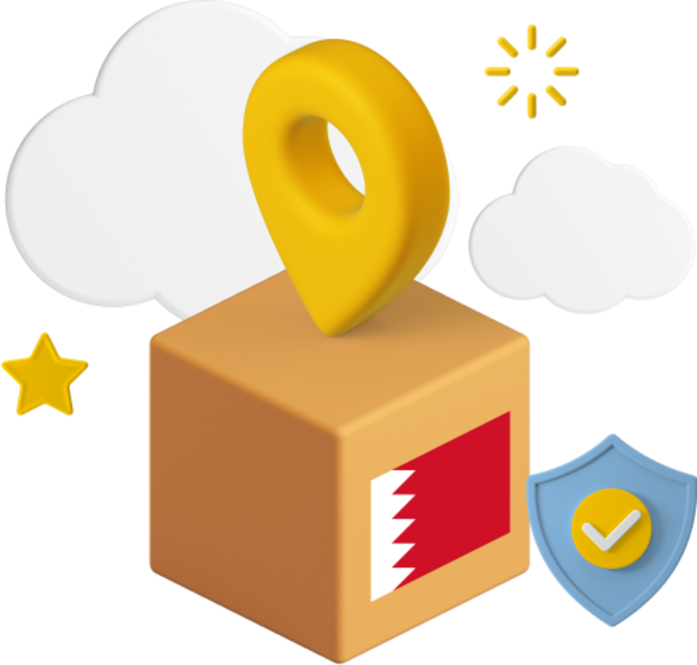 Bahrain flag on parcel graphic