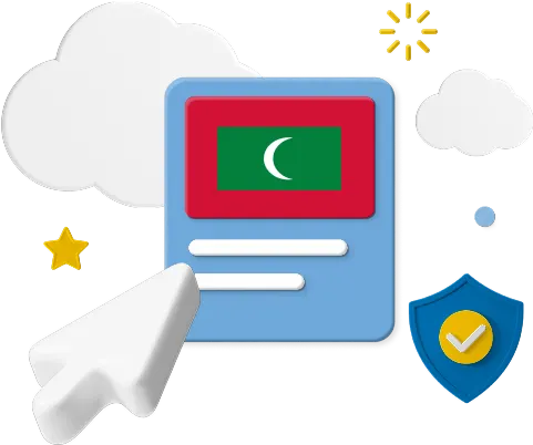Maldives flag on webpage graphic
