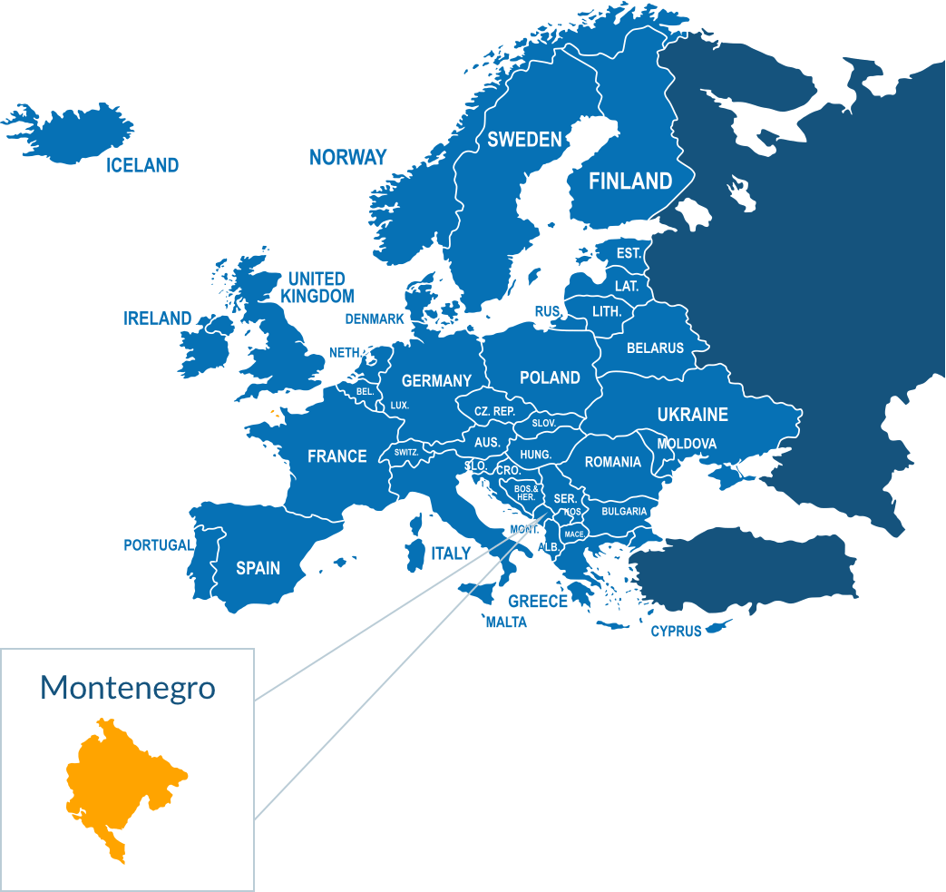 Parcel delivery to Montenegro