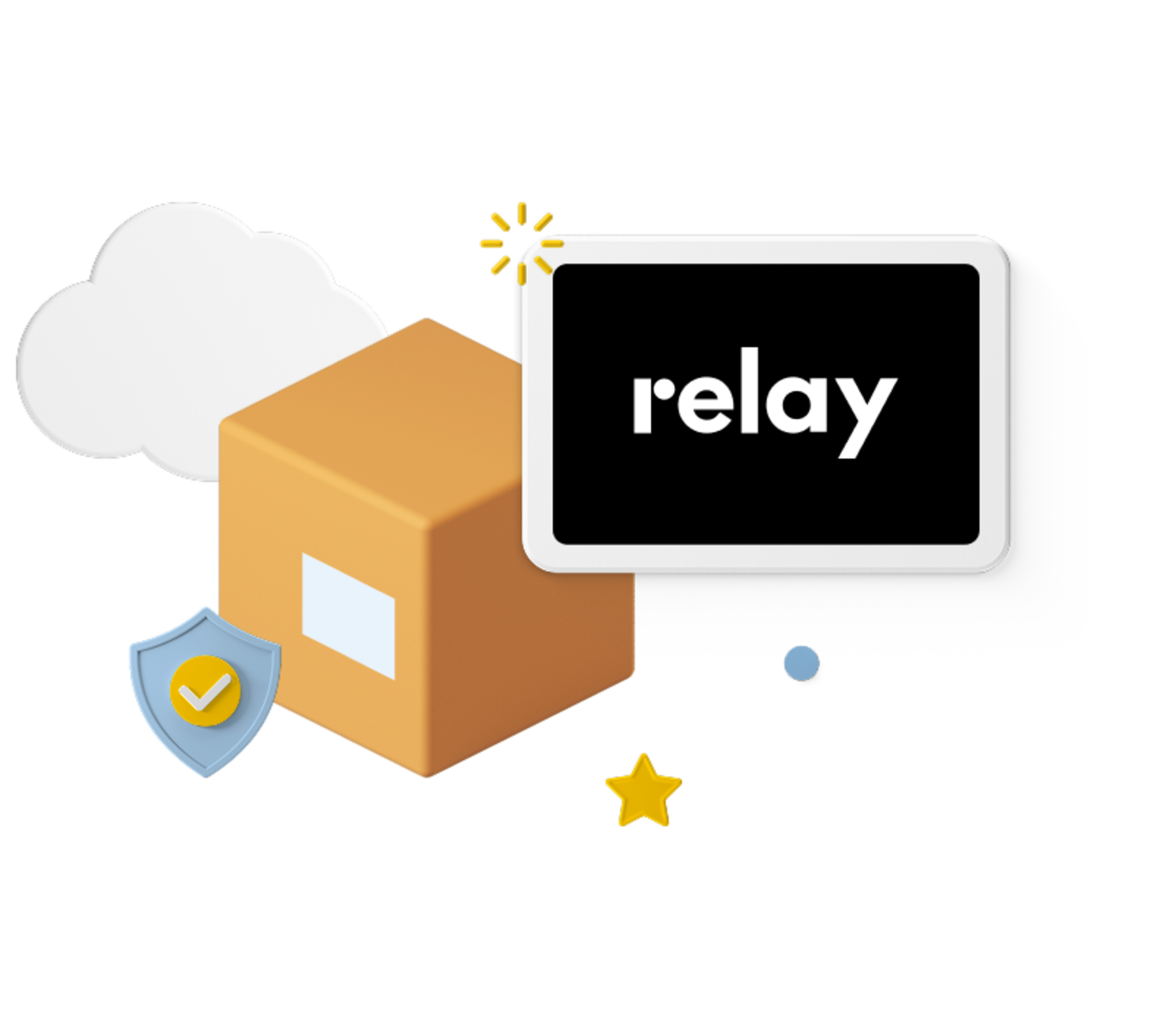Relay Courier Logo in Parcel Graphic