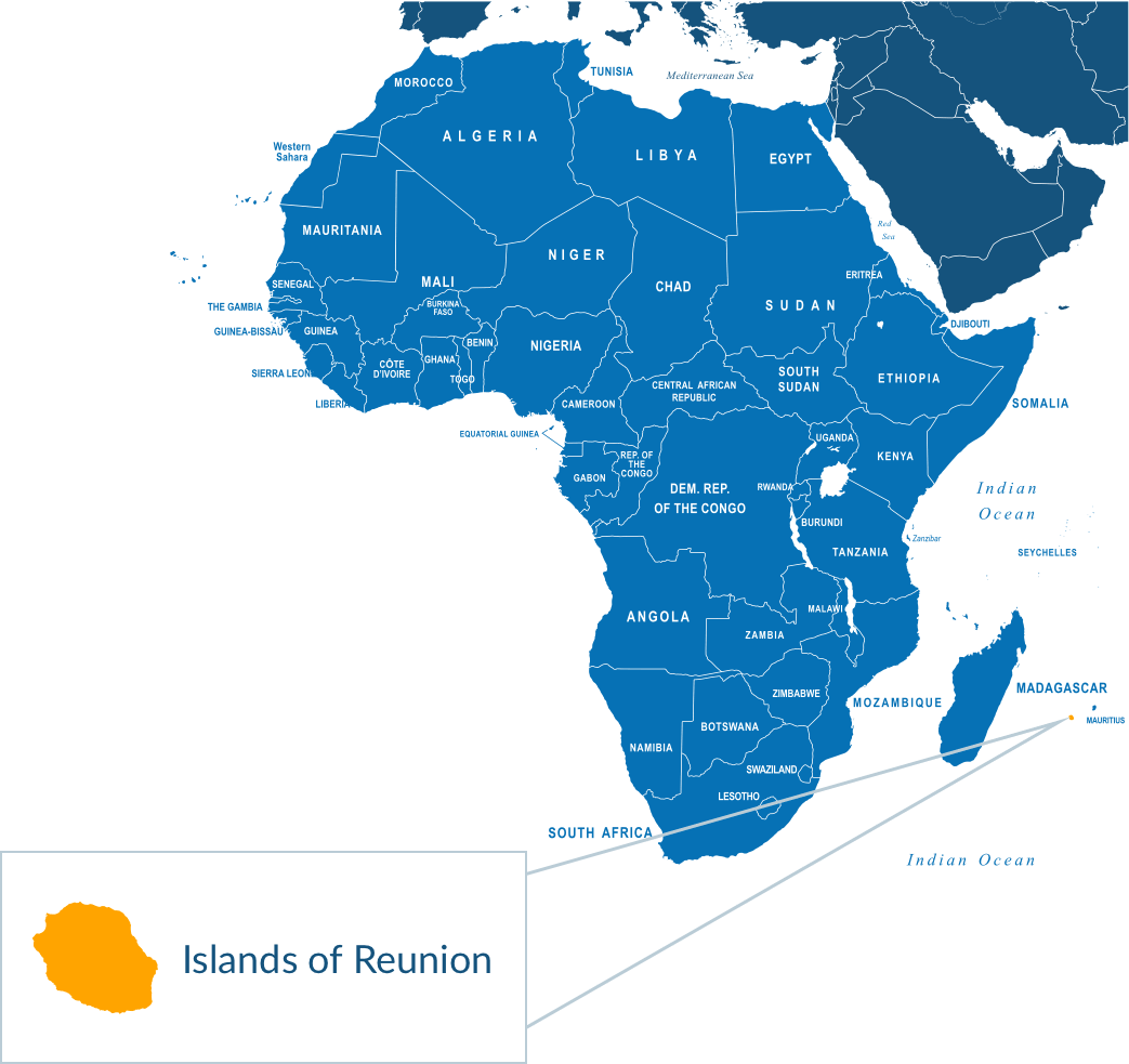 Parcel delivery to Reunion, Islands Of