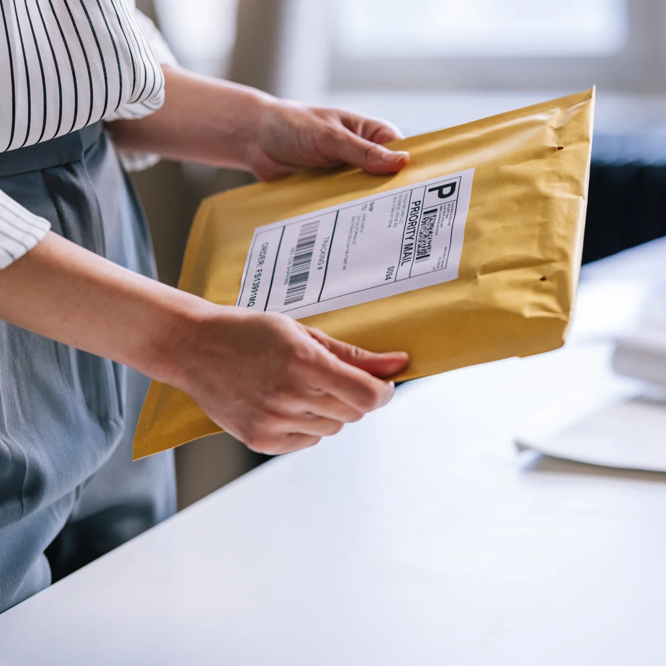 close up of small parcel