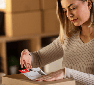 Applying a Royal Mail label to a parcel