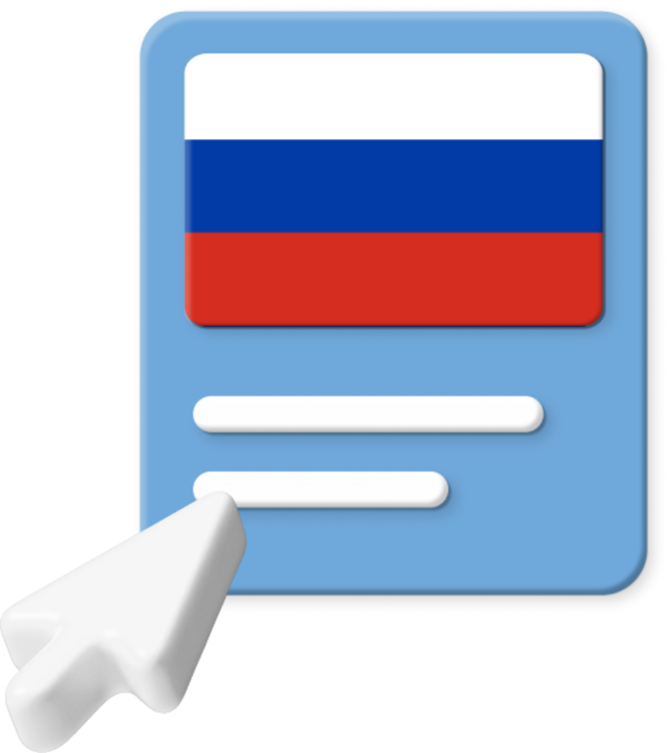 Russia flag on webpage graphic