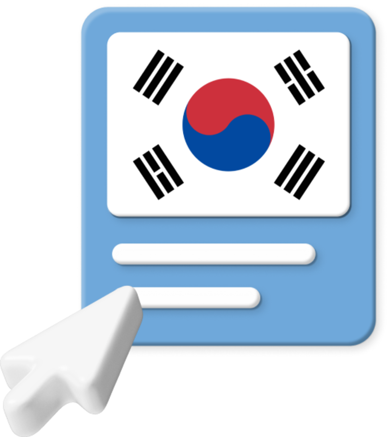 South Korea flag with cursor icon
