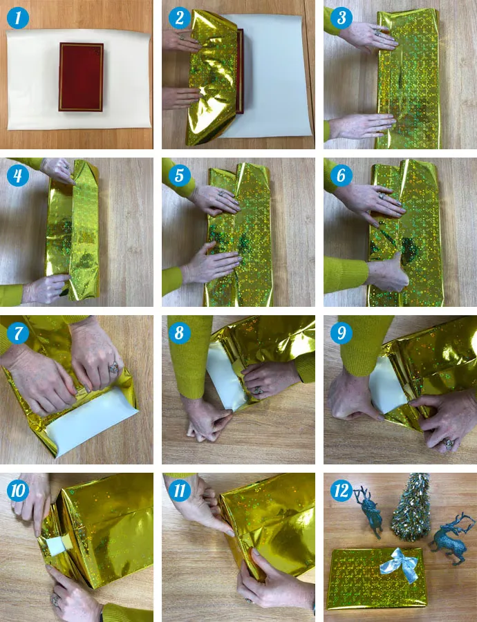 Step by step guide of wrapping Christmas present