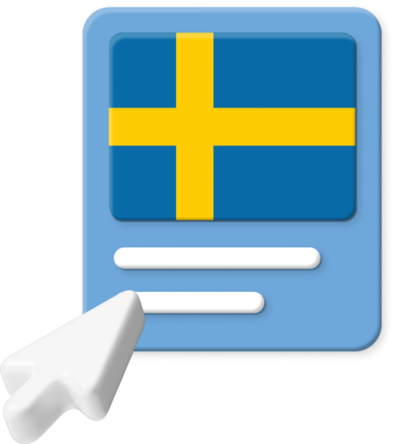 Swedish flag with pointer