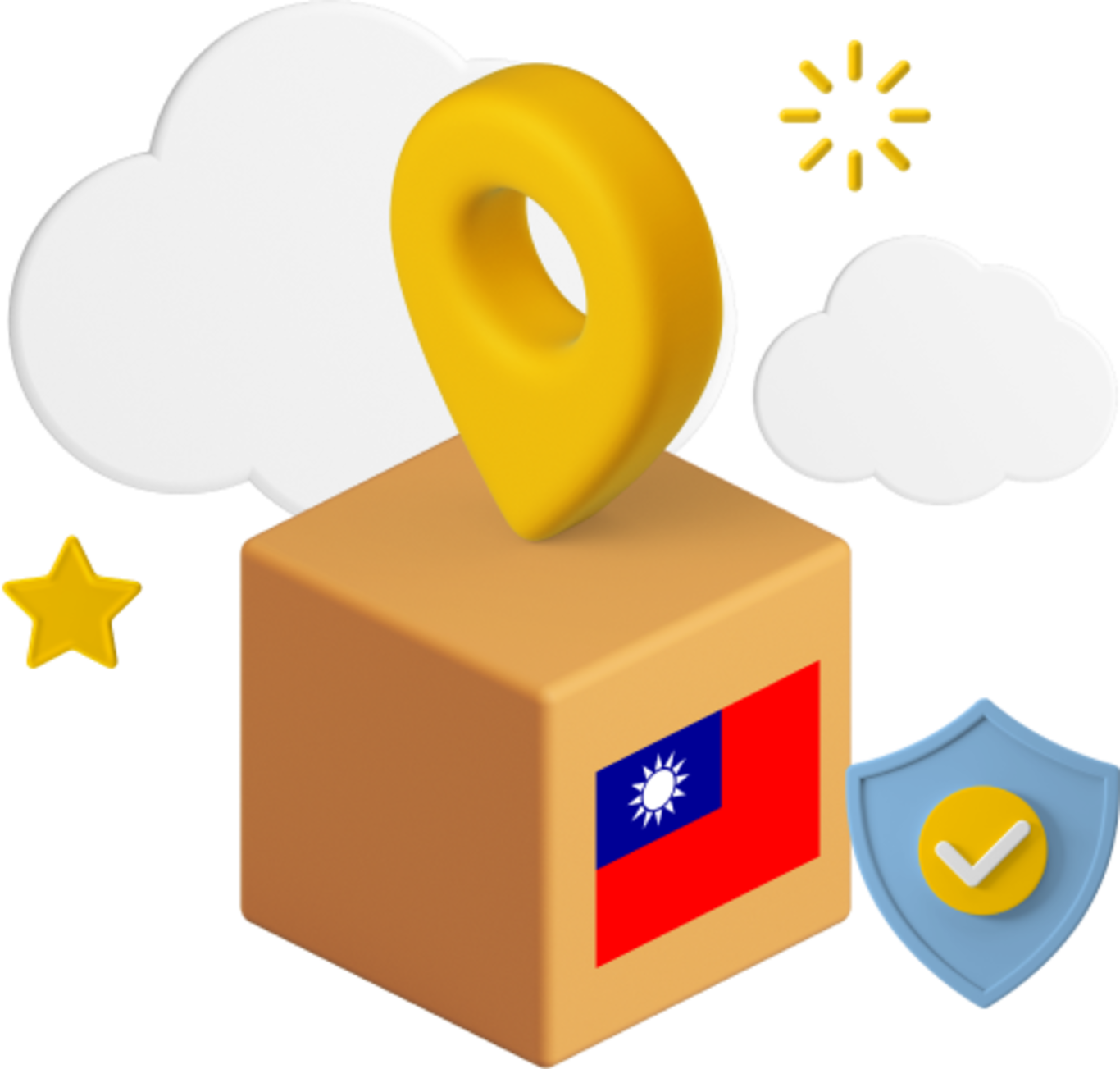 Taiwan parcel with icons